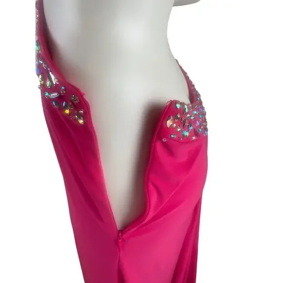 Elegant Pink Halter Dress - Picture 9 of 16